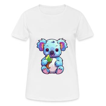 Koala Colorful Watercolor Cartoon Kawaii Animal - Women's Breathable T-Shirt - white - Front - AI Model Female 172 dark (172cm)