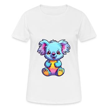 Koala Colorful Watercolor Cartoon Kawaii Animal - Women's Breathable T-Shirt - white - Front - AI Model Female 172 dark (172cm)