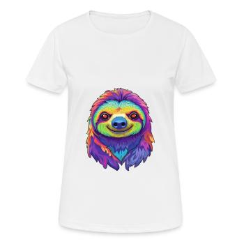 Paresseux coloré aquarelle dessin animé kawaii Animal - T-shirt respirant Femme - blanc - Devant - AI Model Female 172 dark (172cm)