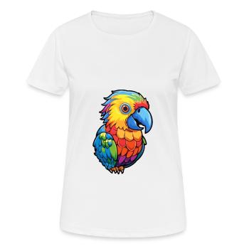 Parrot Colorful Watercolor Cartoon Kawaii Animal - Women's Breathable T-Shirt - white - Front - AI Model Female 172 dark (172cm)