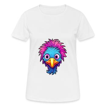 Emu Colorful Watercolor Cartoon Kawaii Animal - Women's Breathable T-Shirt - white - Front - AI Model Female 172 dark (172cm)