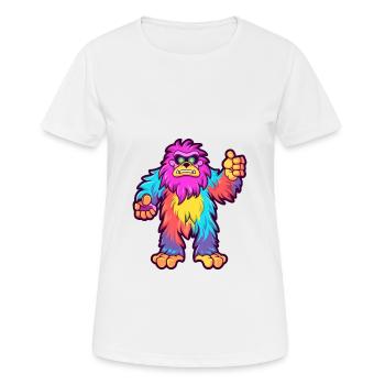 Bigfoot Buntes Aquarell Cartoon Kawaii Tier - Frauen T-Shirt atmungsaktiv - Weiß - Vorne - AI Model Female 172 dark (172cm)