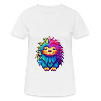 Stachelschwein Bunte Aquarell-Karikatur Kawaii Anima - Frauen T-Shirt atmungsaktiv - Weiß - Vorne - AI Model Female 172 dark (172cm)