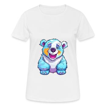 Ours Polaire Aquarelle Colorée Dessin Animé Kawaii Anim - T-shirt respirant Femme - blanc - Devant - AI Model Female 172 dark (172cm)