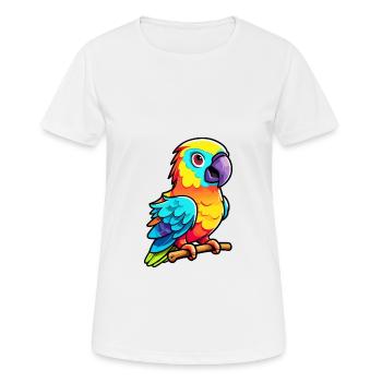 Papagei buntes Aquarell Cartoon Kawaii Tier - Frauen T-Shirt atmungsaktiv - Weiß - Vorne - AI Model Female 172 dark (172cm)