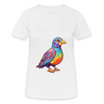Perdrix Aquarelle Colorée Dessin Animé Kawaii Anima - T-shirt respirant Femme - blanc - Devant - AI Model Female 172 dark (172cm)