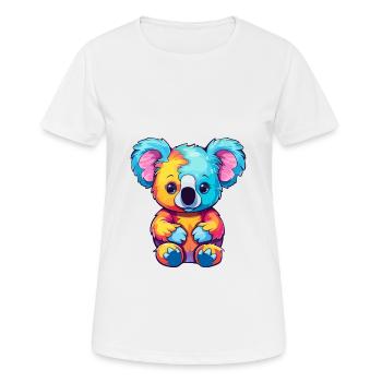 Koala Colorful Watercolor Cartoon Kawaii Animal - Women's Breathable T-Shirt - white - Front - AI Model Female 172 dark (172cm)