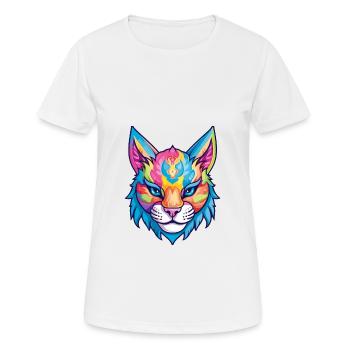 Luchs Buntes Aquarell Cartoon Kawaii Tier - Frauen T-Shirt atmungsaktiv - Weiß - Vorne - AI Model Female 172 dark (172cm)