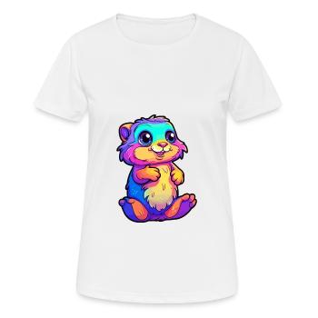 Gopher Colorful Watercolor Cartoon Kawaii Animal - Women's Breathable T-Shirt - white - Front - AI Model Female 172 dark (172cm)