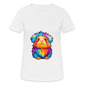 Cochon d’Inde Aquarelle Colorée Dessin Animé Kawaii Anim - T-shirt respirant Femme - blanc - Devant - AI Model Female 172 dark (172cm)