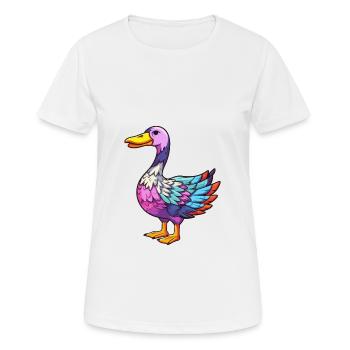 Oie Aquarelle Colorée Dessin Animé Kawaii Animal - T-shirt respirant Femme - blanc - Devant - AI Model Female 172 dark (172cm)