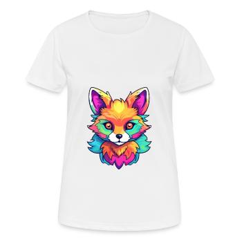 Fuchs Buntes Aquarell Cartoon Kawaii Tier - Frauen T-Shirt atmungsaktiv - Weiß - Vorne - AI Model Female 172 dark (172cm)