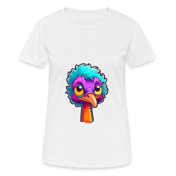 Emu Colorful Watercolor Cartoon Kawaii Animal - Women's Breathable T-Shirt - white - Front - AI Model Female 172 dark (172cm)