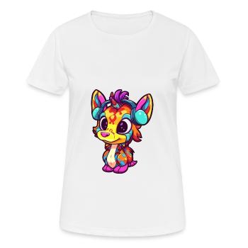 Bongo Aquarelle Colorée Dessin Animé Kawaii Animal - T-shirt respirant Femme - blanc - Devant - AI Model Female 172 dark (172cm)