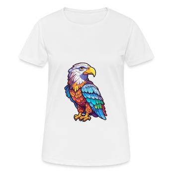 Weißkopfseeadler Bunte Aquarell-Karikatur Kawaii Anim - Frauen T-Shirt atmungsaktiv - Weiß - Vorne - AI Model Female 172 dark (172cm)