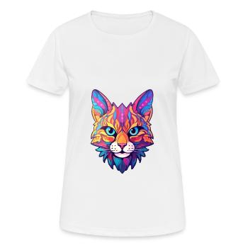 Rotluchs buntes Aquarell Karikatur Kawaii Tier - Frauen T-Shirt atmungsaktiv - Weiß - Vorne - AI Model Female 172 dark (172cm)