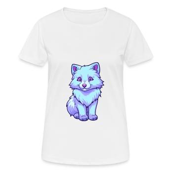 Arctic Wolf Colorful Watercolor Cartoon Kawaii Ani - Women's Breathable T-Shirt - white - Front - AI Model Female 172 dark (172cm)