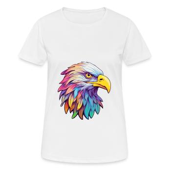 Eagle Colorful Watercolor Cartoon Kawaii Animal - Women's Breathable T-Shirt - white - Front - AI Model Female 172 dark (172cm)