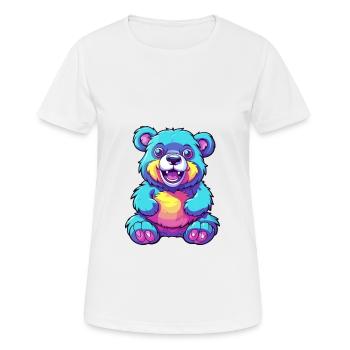 Bär buntes Aquarell Cartoon Kawaii Tier - Frauen T-Shirt atmungsaktiv - Weiß - Vorne - AI Model Female 172 dark (172cm)