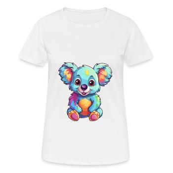 Koala Colorful Watercolor Cartoon Kawaii Animal - Women's Breathable T-Shirt - white - Front - AI Model Female 172 dark (172cm)