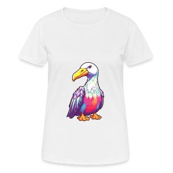 Albatross Colorful Watercolor Cartoon Kawaii Anima - Women's Breathable T-Shirt - white - Front - AI Model Female 172 dark (172cm)