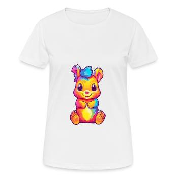 Eichhörnchen buntes Aquarell Cartoon Kawaii Tier - Frauen T-Shirt atmungsaktiv - Weiß - Vorne - AI Model Female 172 dark (172cm)