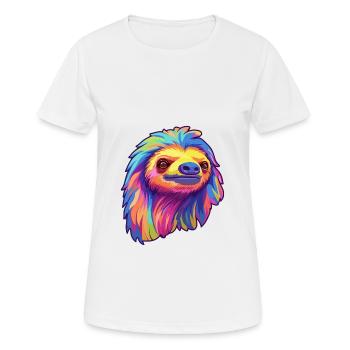 Paresseux coloré aquarelle dessin animé kawaii Animal - T-shirt respirant Femme - blanc - Devant - AI Model Female 172 dark (172cm)