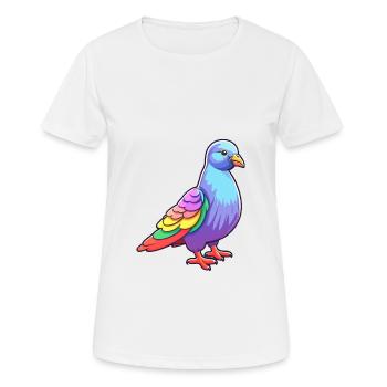 Taube buntes Aquarell Cartoon Kawaii Tier - Frauen T-Shirt atmungsaktiv - Weiß - Vorne - AI Model Female 172 dark (172cm)