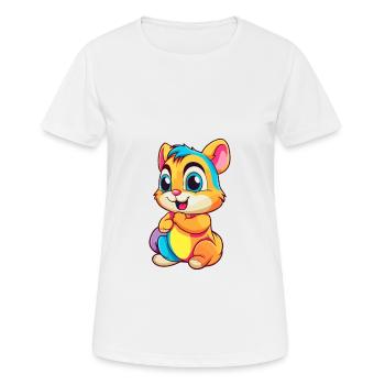 Chipmunk Colorful Watercolor Cartoon Kawaii Animal - Women's Breathable T-Shirt - white - Front - AI Model Female 172 dark (172cm)