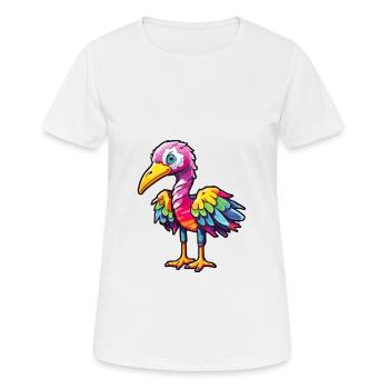 Kranich buntes Aquarell Karikatur Kawaii Tier - Frauen T-Shirt atmungsaktiv - Weiß - Vorne - AI Model Female 172 dark (172cm)