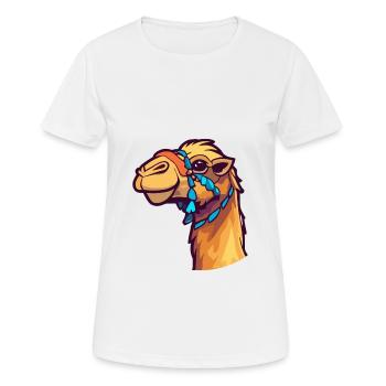 Camel Colorful Watercolor Cartoon Kawaii Animal - Women's Breathable T-Shirt - white - Front - AI Model Female 172 dark (172cm)