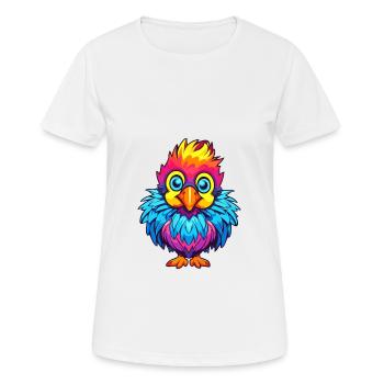 Chicken Colorful Watercolor Cartoon Kawaii Animal - Women's Breathable T-Shirt - white - Front - AI Model Female 172 dark (172cm)