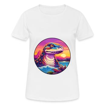 Anaconda Colorful Watercolor Cartoon Kawaii Animal - Women's Breathable T-Shirt - white - Front - AI Model Female 172 dark (172cm)