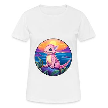 Axolotl Aquarelle Colorée Dessin Animé Kawaii Animal - T-shirt respirant Femme - blanc - Devant - AI Model Female 172 dark (172cm)