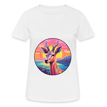 Antilope Buntes Aquarell Cartoon Kawaii Tier - Frauen T-Shirt atmungsaktiv - Weiß - Vorne - AI Model Female 172 dark (172cm)