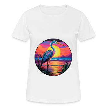 Avocet Colorful Watercolor Cartoon Kawaii Animal - Women's Breathable T-Shirt - white - Front - AI Model Female 172 dark (172cm)