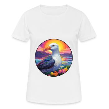 Albatross Colorful Watercolor Cartoon Kawaii Pet - Women's Breathable T-Shirt - white - Front - AI Model Female 172 dark (172cm)