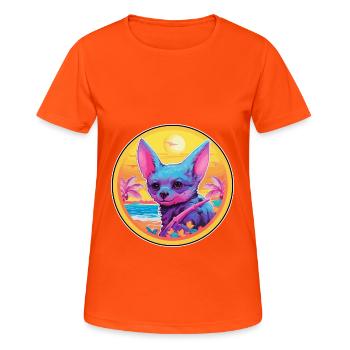 Bat Colorful Watercolor Cartoon Kawaii Animal - Women's Breathable T-Shirt - neon orange - Front - AI Model Female 172 dark (172cm)