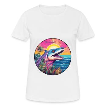 Barracuda Aquarelle Colorée Dessin Animé Kawaii Pet - T-shirt respirant Femme - blanc - Devant - AI Model Female 172 dark (172cm)