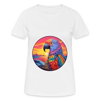 Oiseau Aquarelle Colorée Dessin Animé Kawaii Animal - T-shirt respirant Femme - blanc - Devant - AI Model Female 172 dark (172cm)