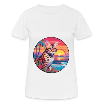 Rotluchs buntes Aquarell Karikatur Kawaii Tier - Frauen T-Shirt atmungsaktiv - Weiß - Vorne - AI Model Female 172 dark (172cm)