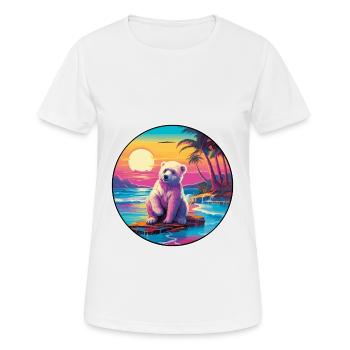 Bär buntes Aquarell Cartoon Kawaii Tier - Frauen T-Shirt atmungsaktiv - Weiß - Vorne - AI Model Female 172 dark (172cm)