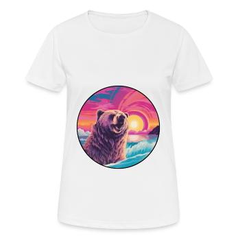 Bär buntes Aquarell Cartoon Kawaii Tier - Frauen T-Shirt atmungsaktiv - Weiß - Vorne - AI Model Female 172 dark (172cm)