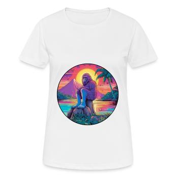 Big Foot Colorful Watercolor Cartoon Kawaii Animal - Women's Breathable T-Shirt - white - Front - AI Model Female 172 dark (172cm)
