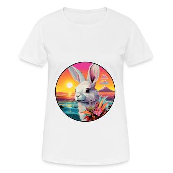 Hase buntes Aquarell Cartoon Kawaii Tier - Frauen T-Shirt atmungsaktiv - Weiß - Vorne - AI Model Female 172 dark (172cm)
