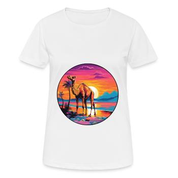 Kamel buntes Aquarell Cartoon Kawaii Tier - Frauen T-Shirt atmungsaktiv - Weiß - Vorne - AI Model Female 172 dark (172cm)
