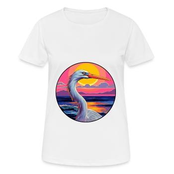 Storch buntes Aquarell Cartoon Kawaii Tier - Frauen T-Shirt atmungsaktiv - Weiß - Vorne - AI Model Female 172 dark (172cm)