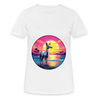 Caribou Colorful Watercolor Cartoon Kawaii Animal - Women's Breathable T-Shirt - white - Front - AI Model Female 172 dark (172cm)