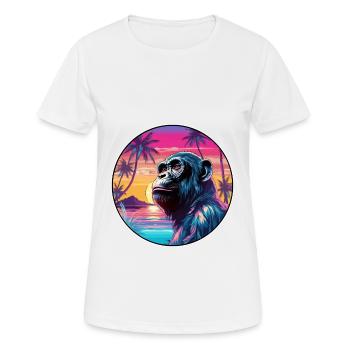 Bonobo Colorful Watercolor Cartoon Kawaii Animal - Women's Breathable T-Shirt - white - Front - AI Model Female 172 dark (172cm)