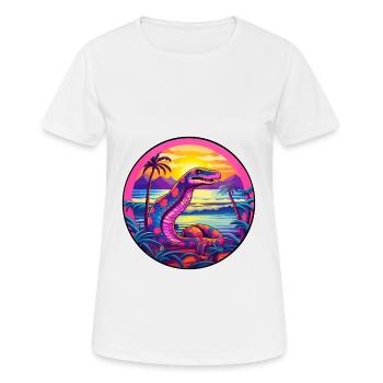 Schlange bunte Aquarell-Karikatur Kawaii-Tier - Frauen T-Shirt atmungsaktiv - Weiß - Vorne - AI Model Female 172 dark (172cm)